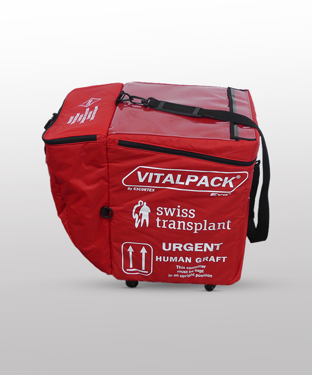 Vitalpack Evo packaging in Swiss colors